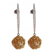 BALL, STERLING SILVER EARRING. Original Handcrafted Jewel - VOPBALL1502GP - Original Version