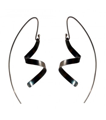 BUCLE, OXIDISED STERLING SILVER EARRING. Original Handcrafted Jewel - VOPBUCLE01 - Original Version